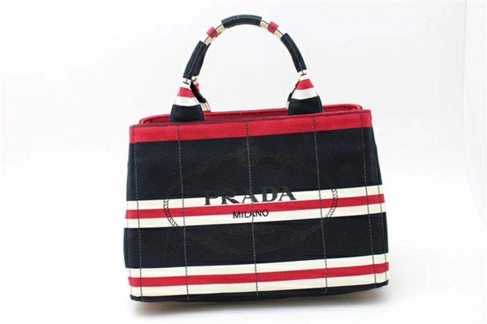 Prada bag handbag Canapa canvas striped